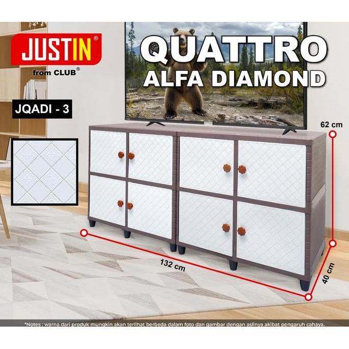 Salva- Club Justin Quattro - Lemari Plastik Susun - Kabinet Minimalis Plastik - Rak Tv Plastik Kuat