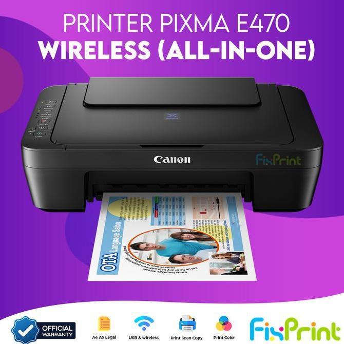 Kantorlengkap- Printer Pixma Canon E470 Green Hijau Mg570S All In One Multifunctions 3 In 1 Printer 