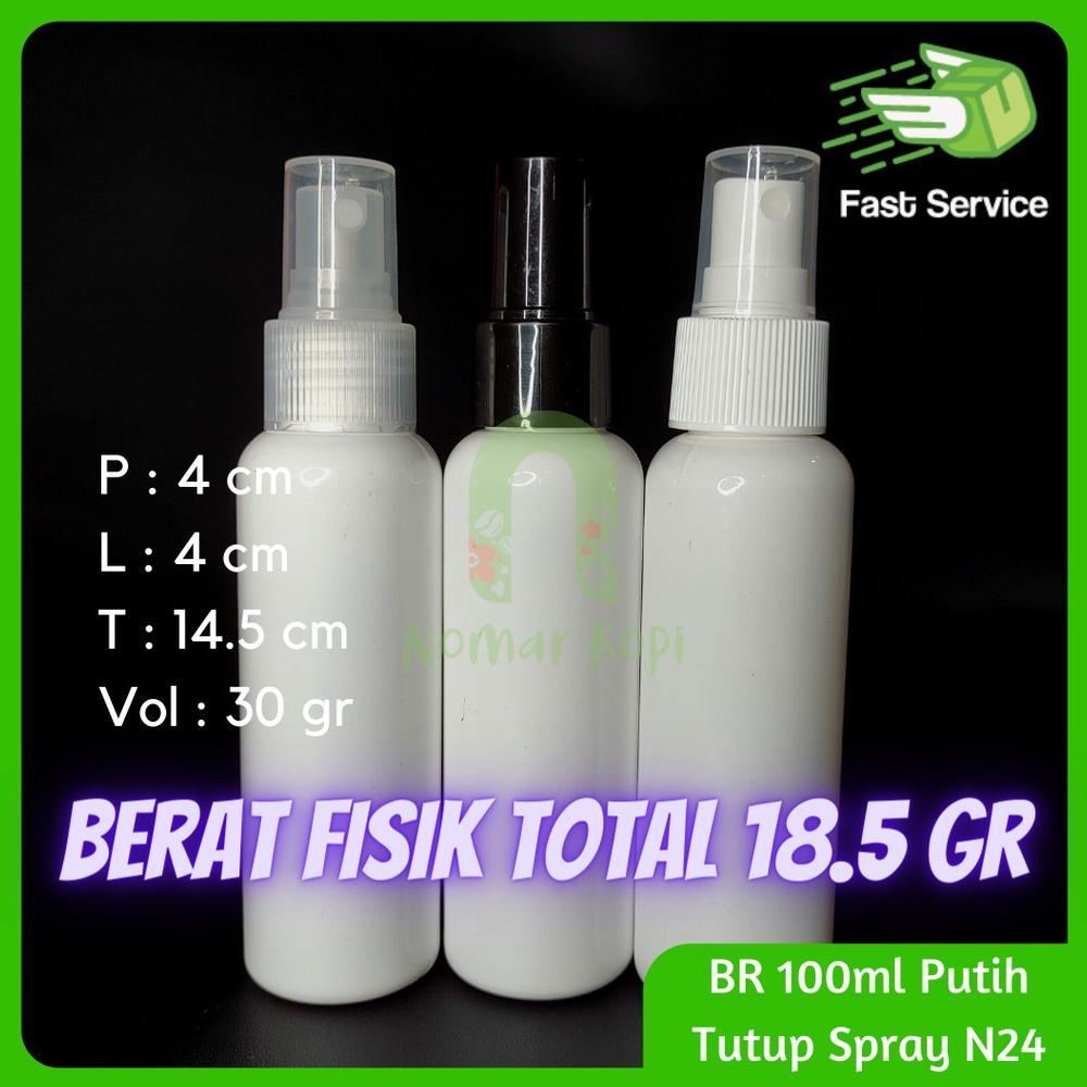 TANVISTORE BOTOL 100ML PUTIH SPRAY NECK 24 GROSIR HEMAT