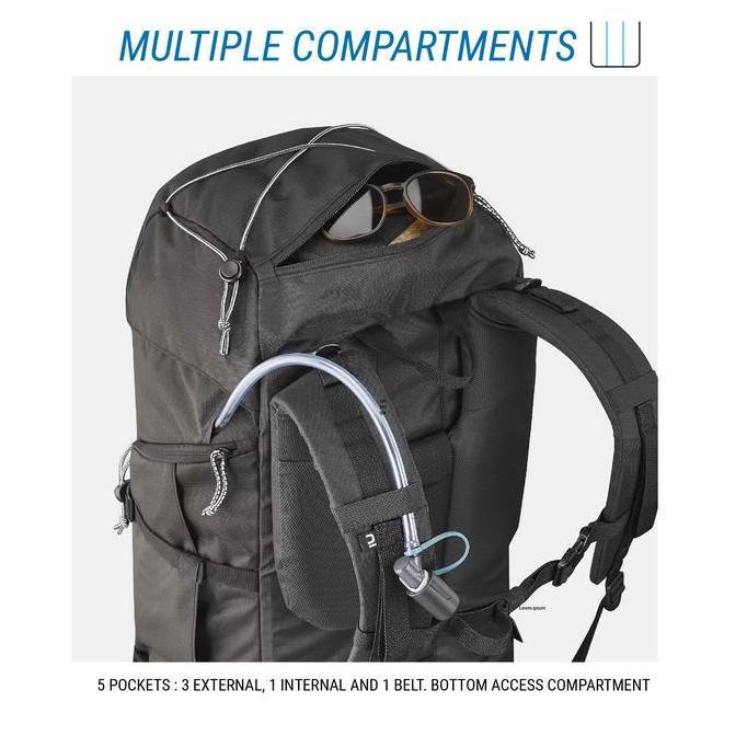 Fluent- Decathlon  Forclaz Ransel Travel 50 L - Hitam - 8735043