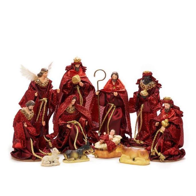 Patung Set Natal Premium Fabric Pajangan Patung Nativity Kelahiran Yesus Kristus Dekorasi Rumah Roha