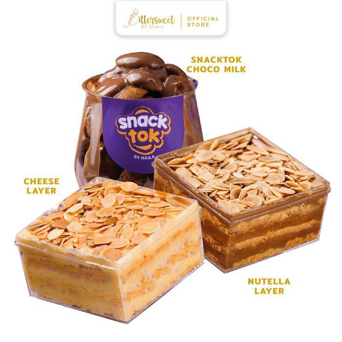 Bittersweet By Najla - Cheese Layer + Nutella Layer  + Snacktok Full Cookies Choco Milk