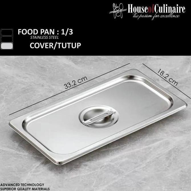 Stufato- Tutup Food Pan Stainless 1/3 Tutup Gastronom Pan