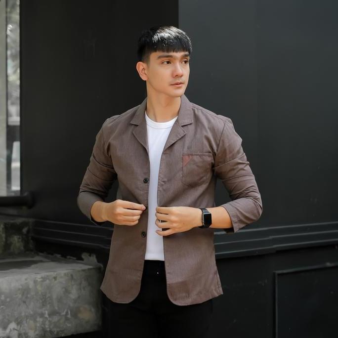 LIFESTYLE Kemeja Jas Semi Blazer Formal dan Kasual Pria Progressman Kualitas Distro Terbaru Katun Sa