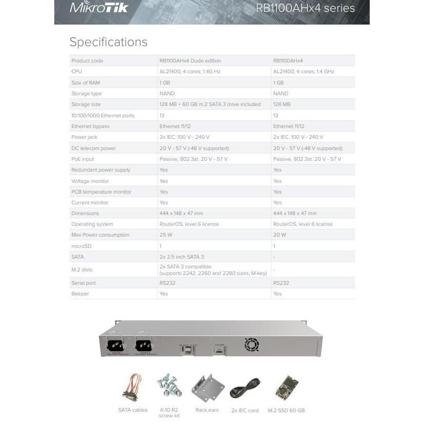 Mmhstore- Mikrotik Rb 1100 Ahx4 Rb1100Ahx4