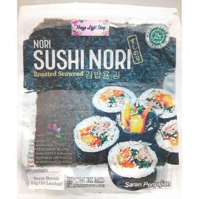 Dryfood- Nori Sushi 10Lembar Halal Murah Seaweed Rumput Laut Manjun Bento