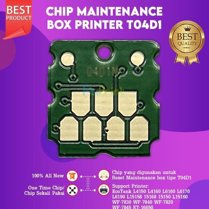 Bolehdijamin- Maintenance Box T04D1 Printer L6160 L6170 L6190 M1140 M40 M3170 Chip