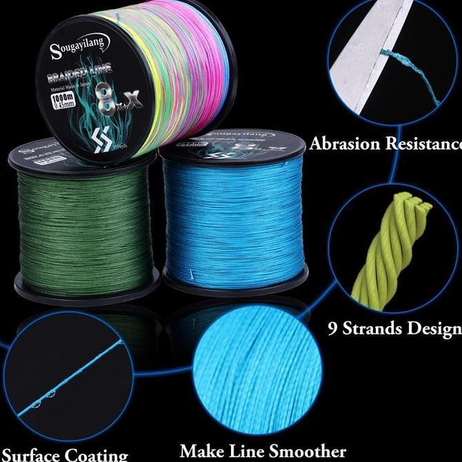 Jaaminkwalitas- Sougayilang Senar Pancing Pe 300M 500M 1000M 9X Strands Braid Fishing Line Pe Fishin
