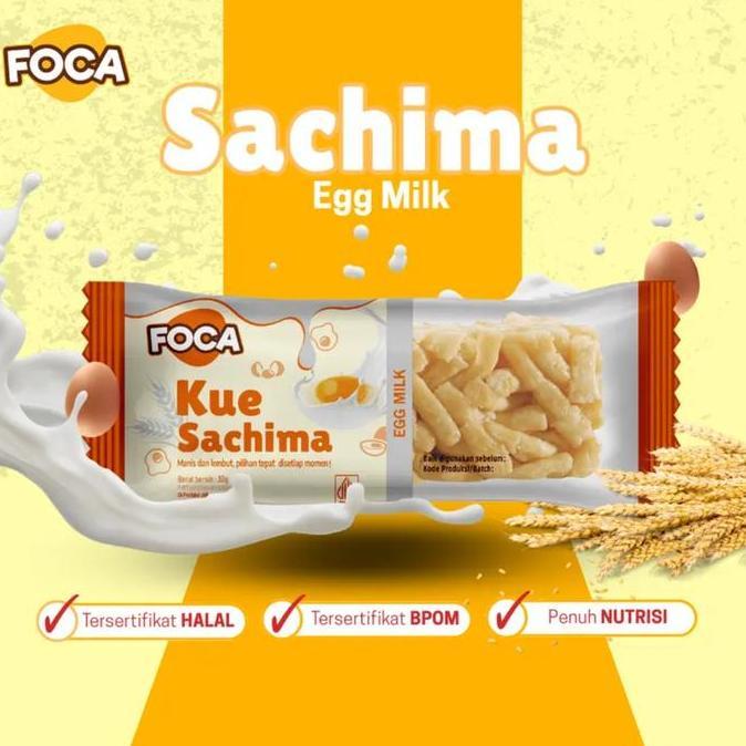 Torta- Paket 10Pcs Foca Kue Sachima- Kue Manis Lembut, Legit, Cemilan Sachima 5 Varian Rasa ( Egg Mi