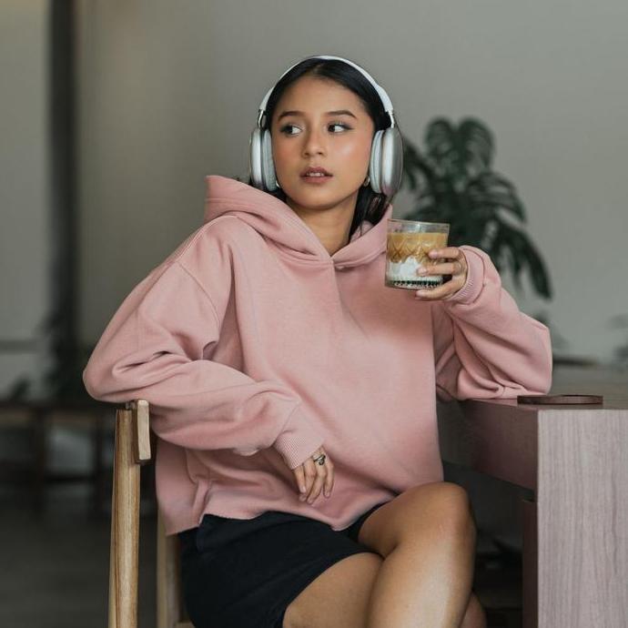 MURAH LEBAY Hoodie Crop Wanita Unfinished Premium Polos | Fleece Tebal & Adem | Lokal Handmade | Hoo