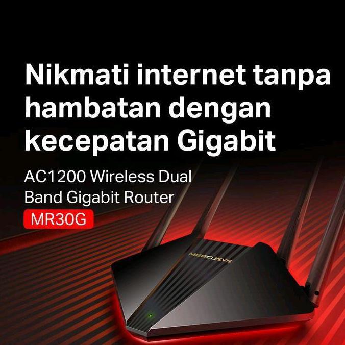 Adabanyak- Mercusys Mr30G Ac100 Wireless Dual Band Gabit Router