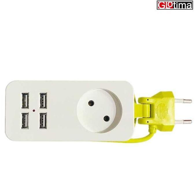 Stop Kontak Colokan Listrik Kabel Gulung Universal 4 USB Port EU Plug