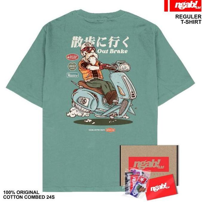 Superiore- (Gratis Stiker ) Ngab Kaos Baju Distro Out Brake Green Dusty Nb068 Unisex Pria Wanita Cot