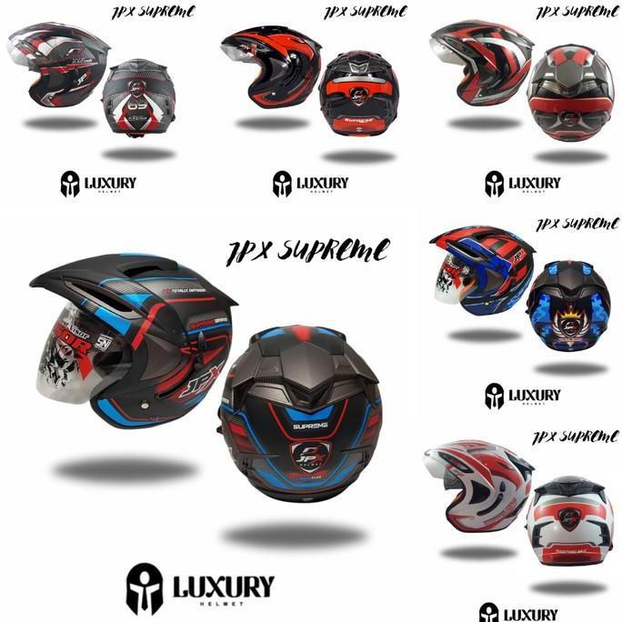 Helm Half Face Supermoto JPX Helmet Supreme Motif Motorcycle