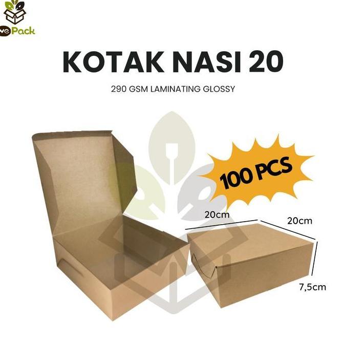 KOTAK NASI KERTAS BOX MAKANAN CATERING ECO PAPER LAMINASI FOODGRADE XL //
