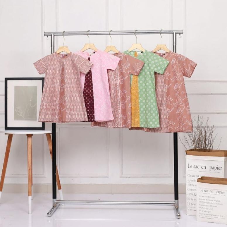 Termurah Baju Batik Anak Perempuan | Dress Batik Anak Perempuan | Baju Batik Anak Cewek 2 4 6 8 10 T