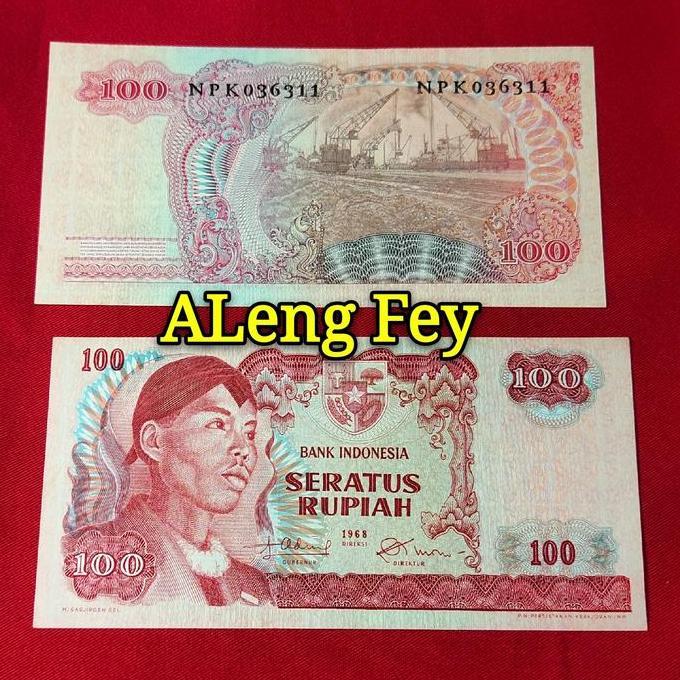 uang kuno seratus sudirman. 100 rupiah seri sudirman tahun 1968