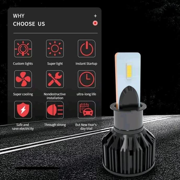 Lampu Led Mobil H4 H7 H11 CSP Chip 3570 infitary