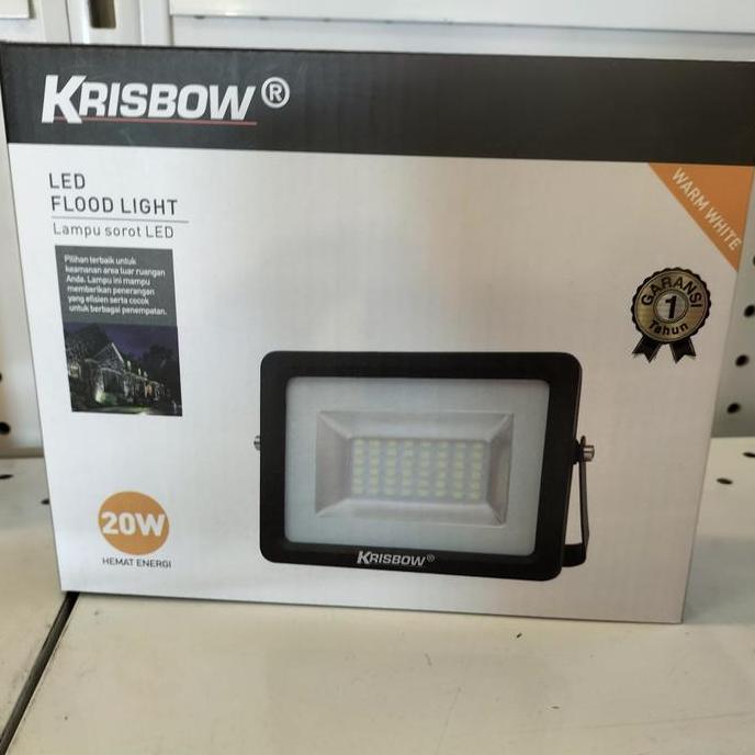 Krisbow Lampu Sorot Led 20w 3000k Ip65 - Warm White