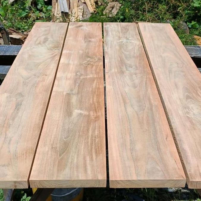 Papan Kayu Jati  Perhutani Asli 80x15x1.5cm