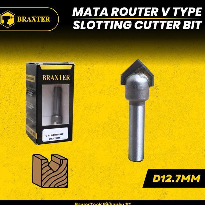 BRAXTER V Type Slotting Cutter Bit Mata Router / Profil / Trimmer Kayu TCT