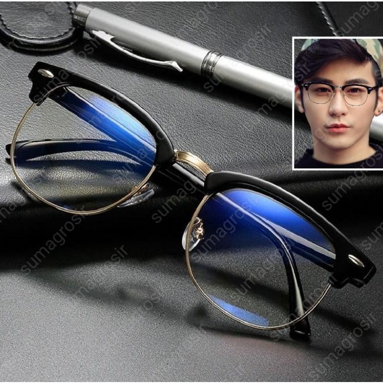 Promo Baru Kacamata Half Frame Anti Radiasi 100% Pria Wanita Ready Makassar
