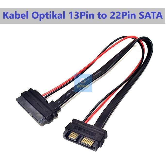 Kabel Optical Drive Cable ATA 22Pin 7+15 Female to Slimline SATA 13Pin 7+6 Male