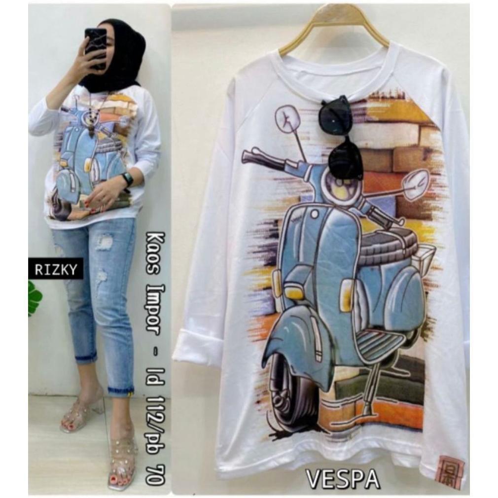 Banting Harga Baju Wanita Kaos Lengan Panjang Wanita Kaos Baju Wanita Baju Vespa Wanita Sweater Wani