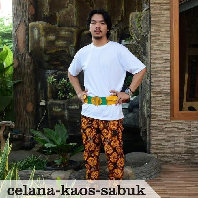 Vromdakar - Paket Baju Betawi/Pakaian Adat Betawi/Paket Baju Betawi Dewasa Pria Dewasa Celana Motif