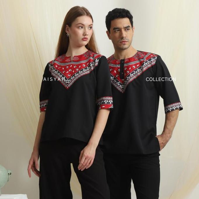 Vromdakar - Aisyah Collection - Lenso adat maluku cengkih pala -  Atasan Etnik Maluku - Baju Cele Am
