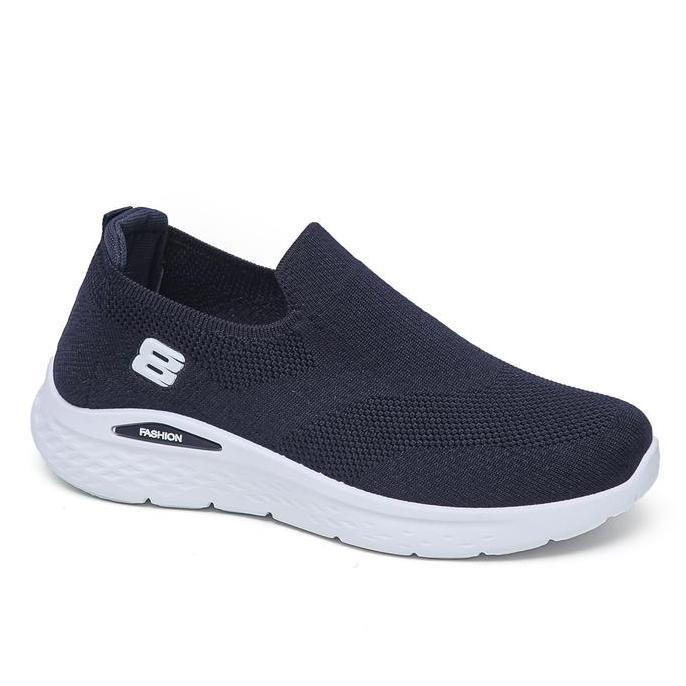 Sepatu Pria Exito Sepatu Sneakers Pria Casual Sport Keren Tanpa Tali 046 Hitam Shoes