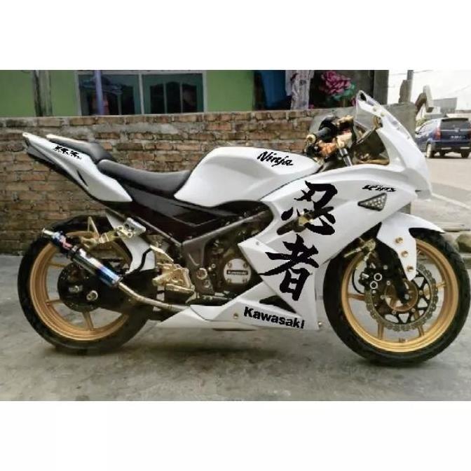 Stiker striping ninja rr new huruf kanji hitam//variasi ninja rr new