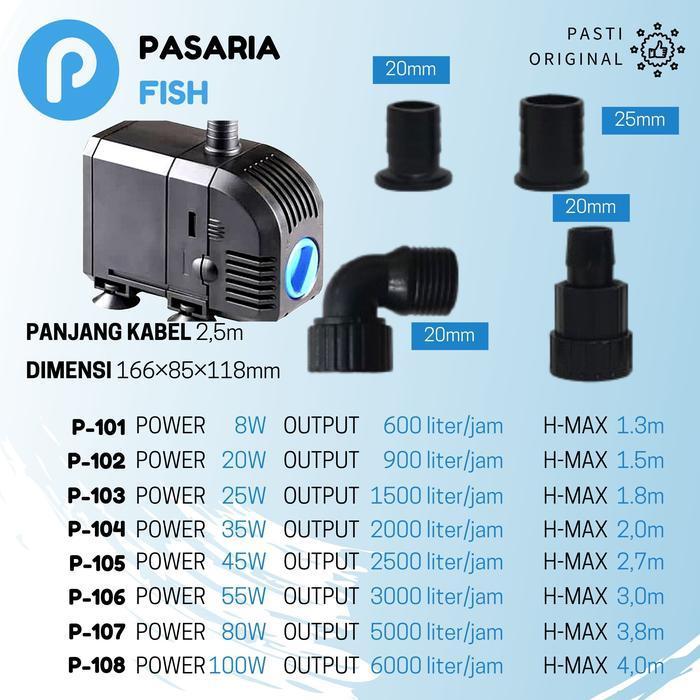 SUNSUN PUMPA P106/P 106 3000 liter/jam Pompa Celup 55 Watt/55W
