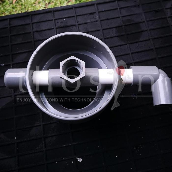 Bottom drain plus air diffuser disc kolam koi tipe V didesain untuk kolam koi dengan instalasi pipa 