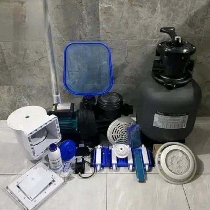 Pompa Kolam Renang Lengkap Paket Filter Vacum Pompa Kolam Renang - Len