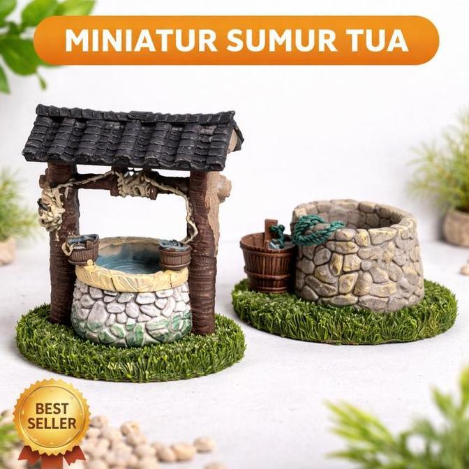 Javelry_tam - Hiasan Aquarium Miniatur Sumur Jadul Ornamen Dekorasi Diorama Paludarium Aquascape Kla