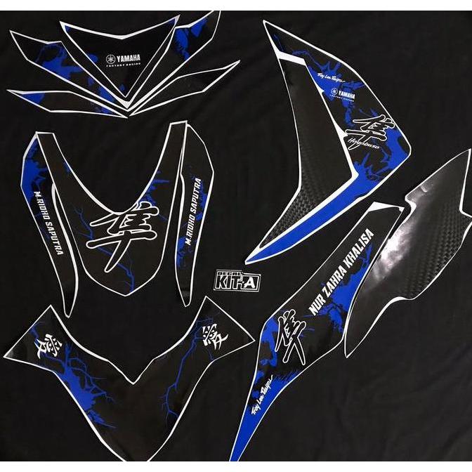 Decal Stiker yamaha mio m3 biru hitam karbon hayabusa full body