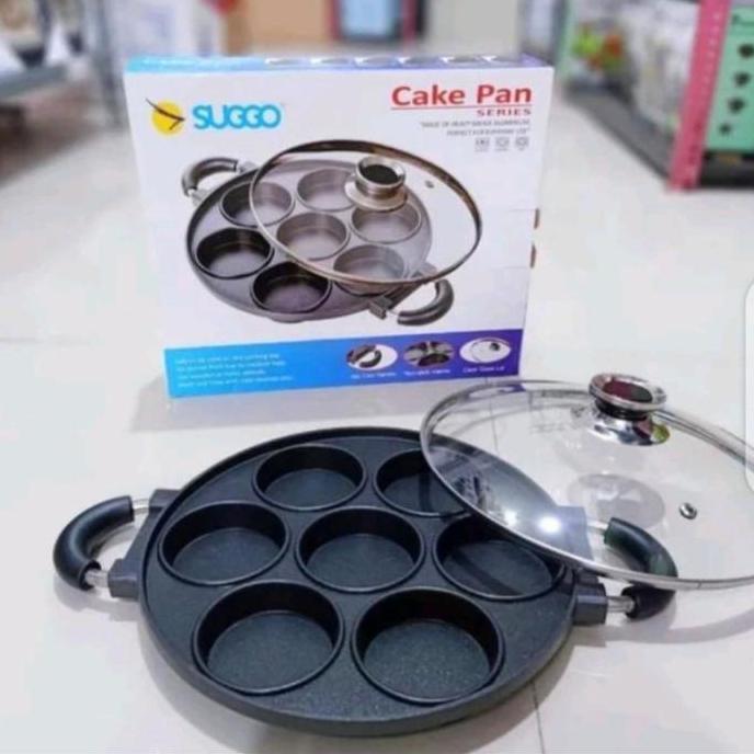 TERMURAH - Cetakan telur martabak mini / cake pan teflon suggo 7 lubang