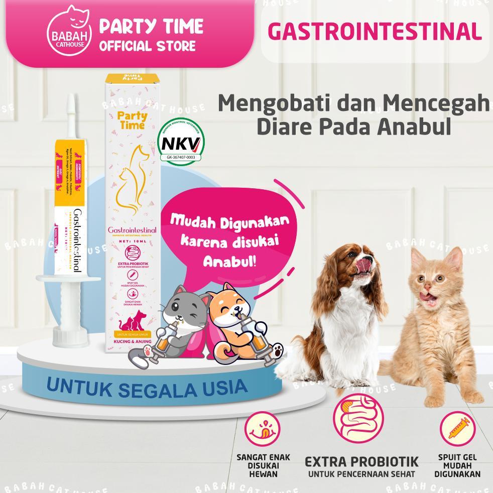 Terlaris Party Time Gastrointestinal Obat Pencernaan Sensitif Enak Untuk Kucing Anjing Cat Kitten Ad