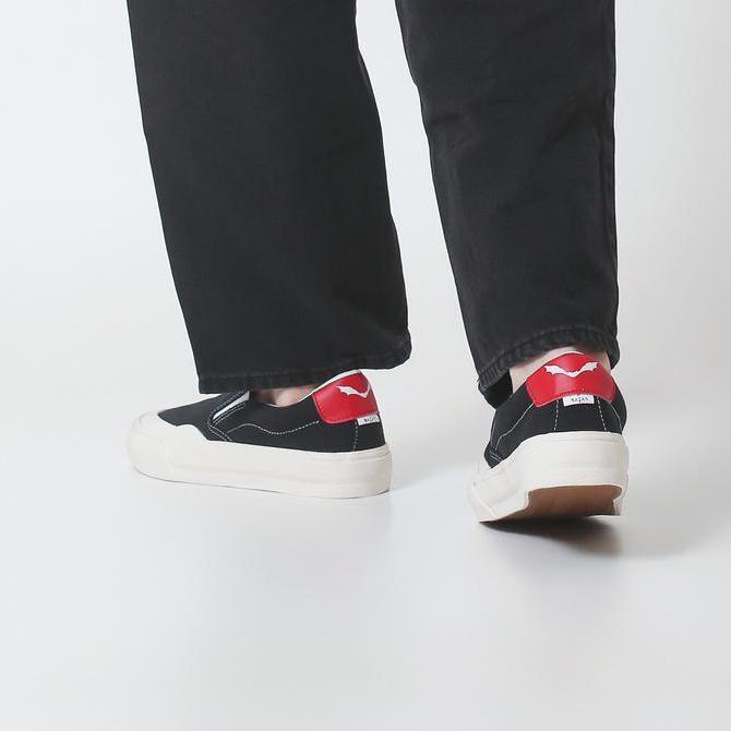Slip On Pria Sepatu Sorre Slip On Vulkanized Canvas Flat Black Pria Wanita - Kasual