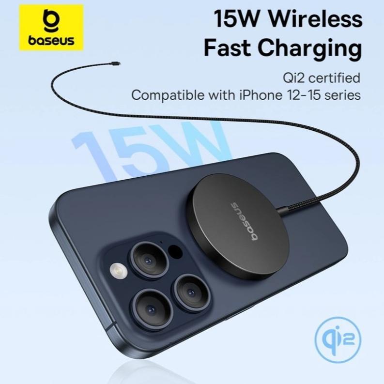 terbaru baseus wireless charger 15w digital led display gen 2 - cced01