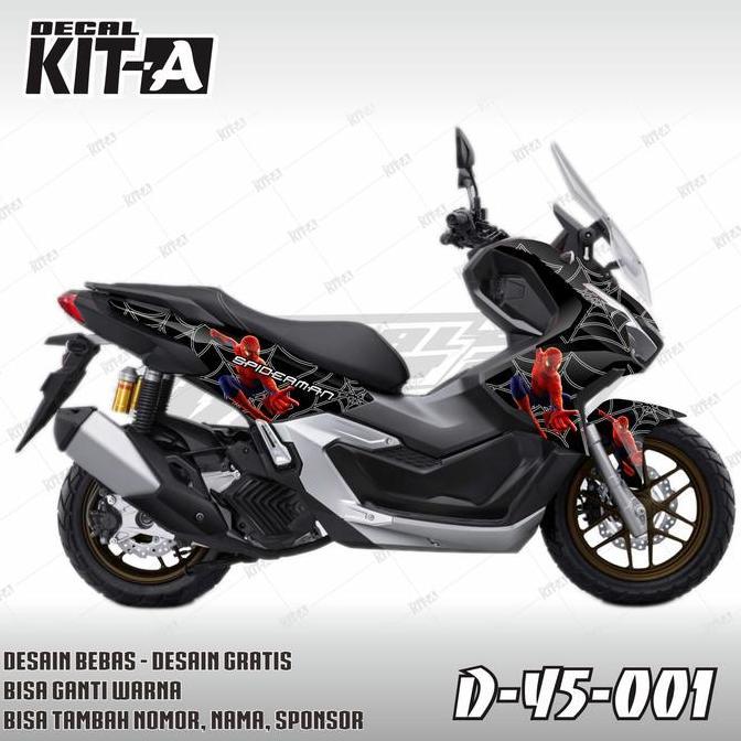 Decal ADV 160 2002 full body custom desn MOTIF SPIDERMAN HITAM D-Y5-001