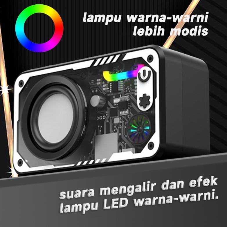 TERBARU CODSpeaker Bluetooth Cyberpunk Bluetooth Speaker Double Subwoofer Music Speaker Salon Blueto