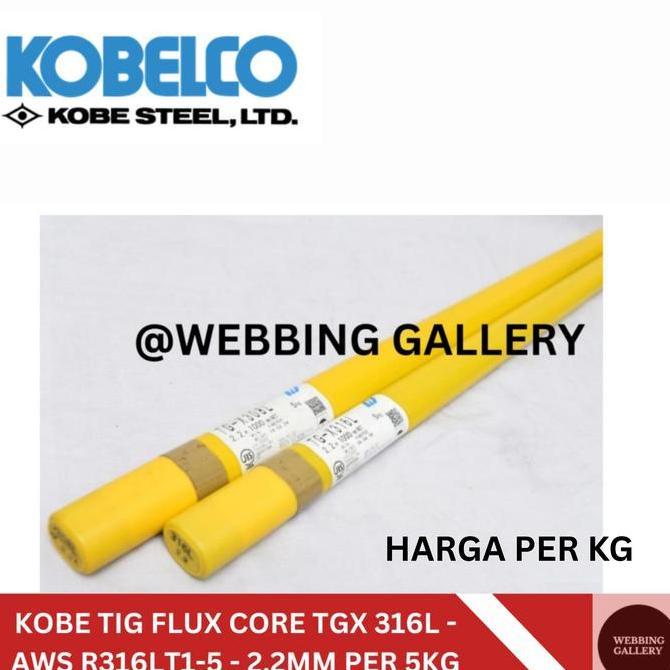 KAWAT LAS KOBE TIG FLUX CORE TGX 316L - AWS R316LT1-5 - 2.2MM PER 5KG