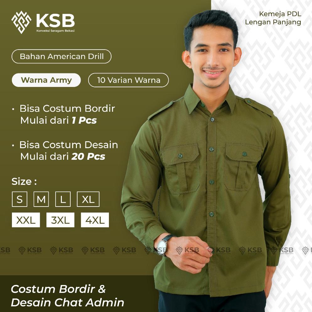 BEST SELLER BAJU KEMEJA PDL PDH PAKAIAN KERJA DINAS LAPANGAN OUTDOOR PRIA WANITA LENGAN PANJANG BISA