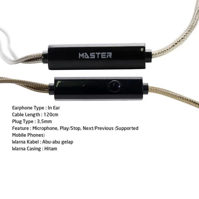 HOT PRODUCT Headset Earphone Handfree Mega Bass Merk Master