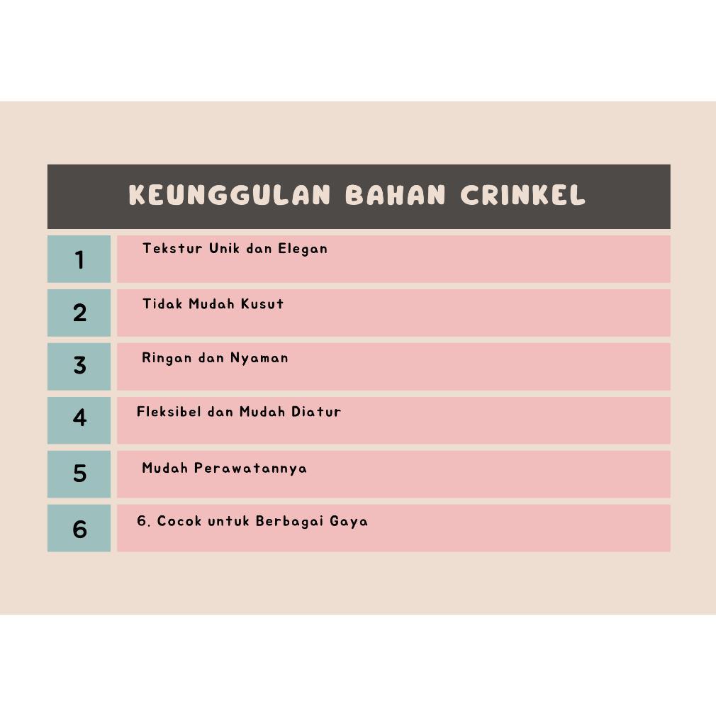 PROMO TERBARU Setelan Crinkel Airflow Premium Adeline Set Wanita Tunik Celana Kulot Saku Kanan Kanci