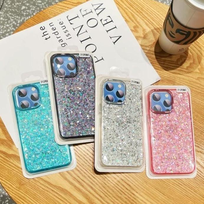 IPHONE X / XR / XS MAX CASE PLATING GRADIENT GRITTER BLING HARD SOFT