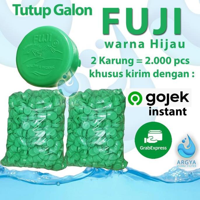 Tutup Galon Fuji Hijau 2000pcs khusus Gojek Instant dan Grab Express