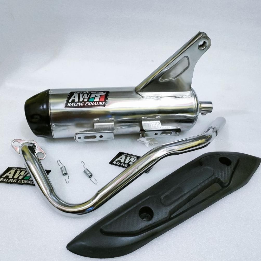 Grade Ori Knalpot Standar Original Awm Racing Fullset Beat Fi Beat Karbu Beat Deluxe Mio Sporty Vari